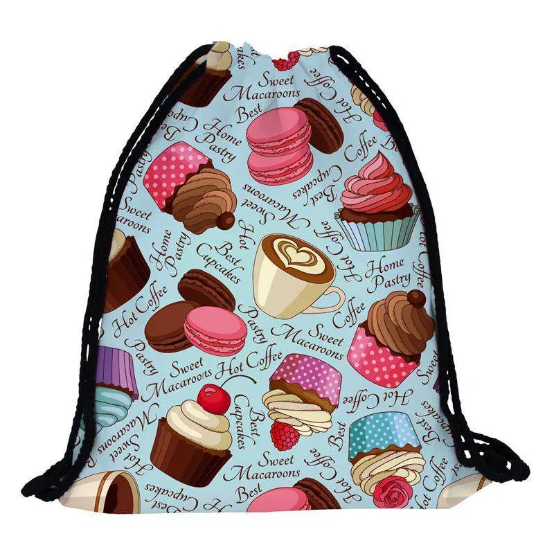 Cupcakes and Sweets Drawstring Backpack