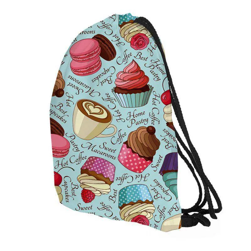 Cupcakes and Sweets Drawstring Backpack