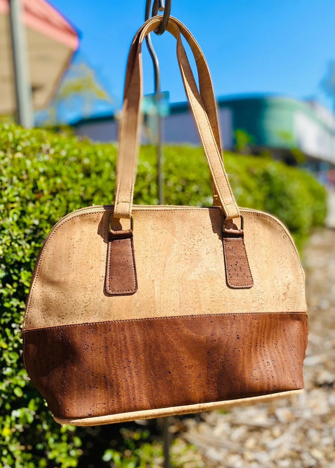 Dual Toned Natural Cork Tote Bag