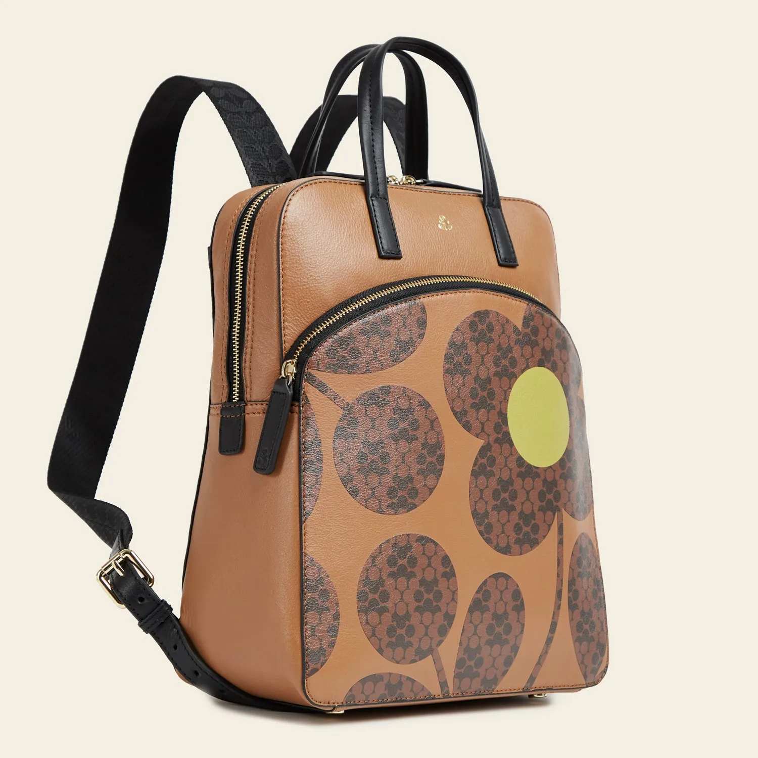 Emilia Backpack - Tan Floating Flower