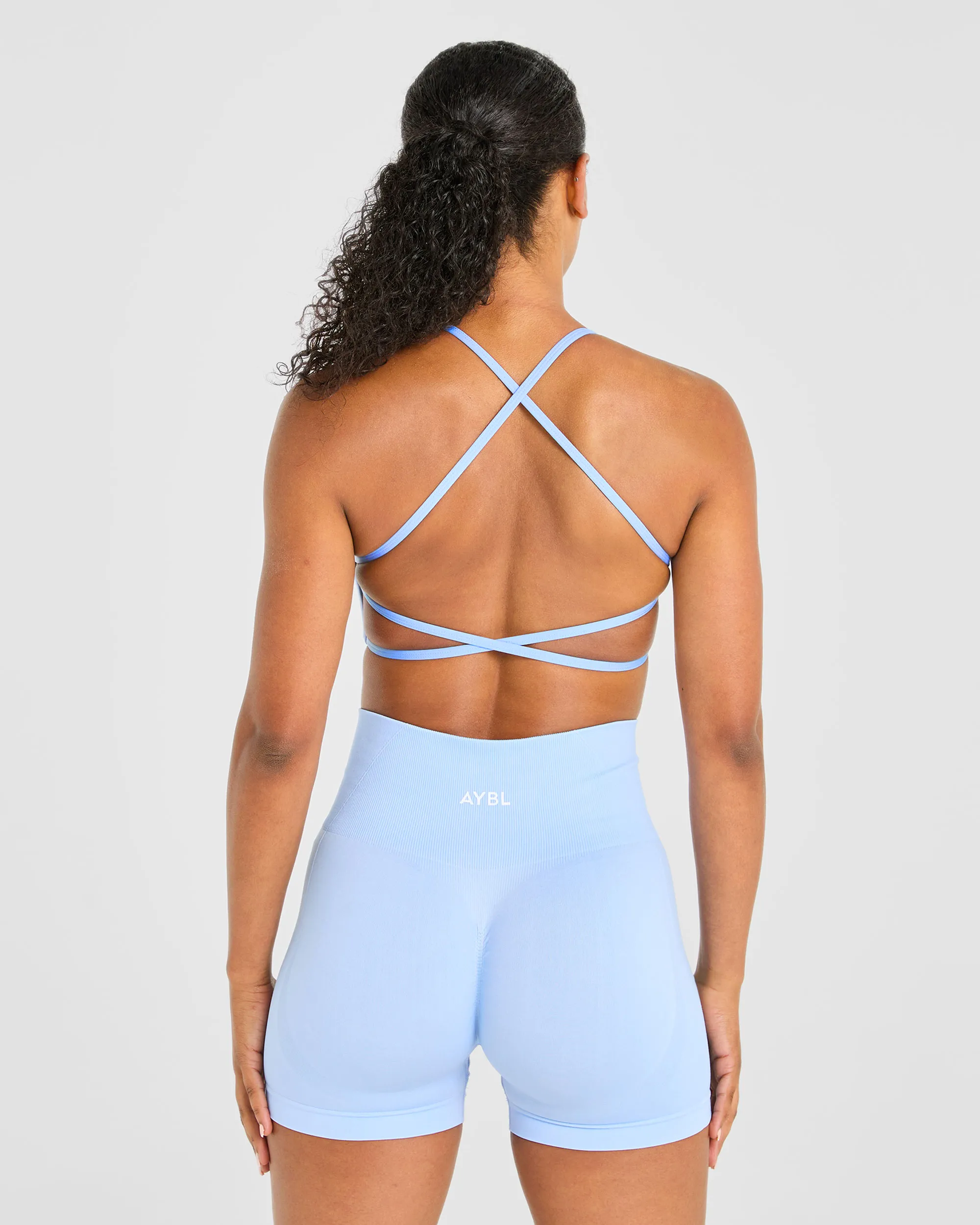 Essential Crossback Sports Bra - Baby Blue