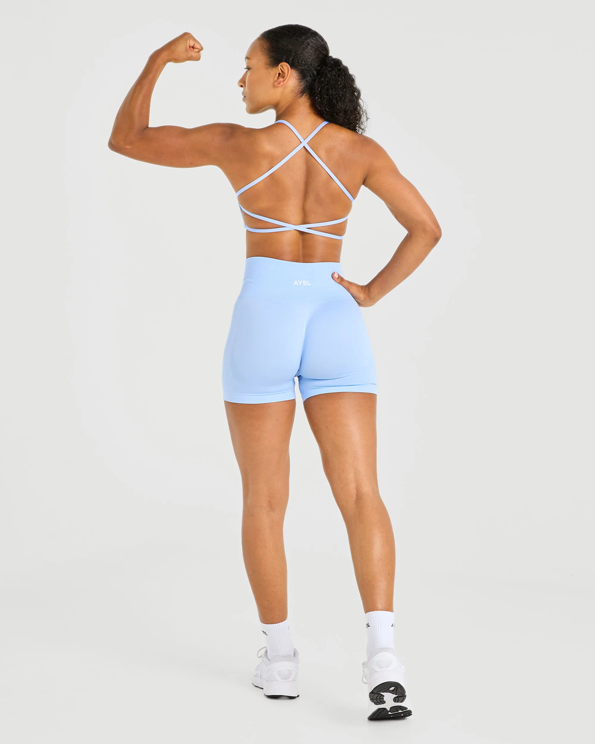 Essential Crossback Sports Bra - Baby Blue