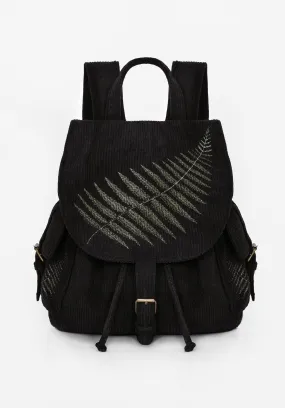 Fern Embroidered Satchel Backpack