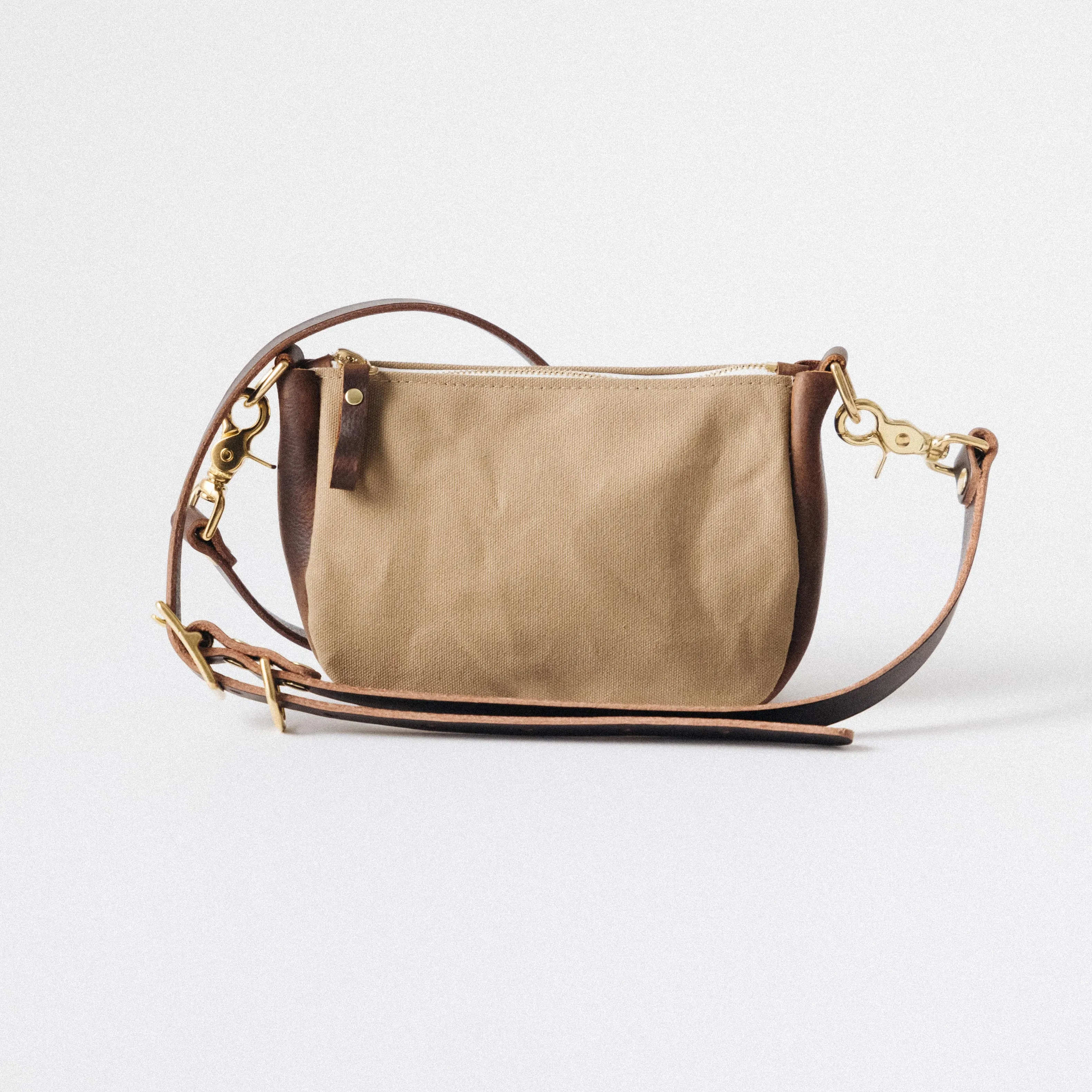 Field Tan Canvas Mini Crossbody Bag