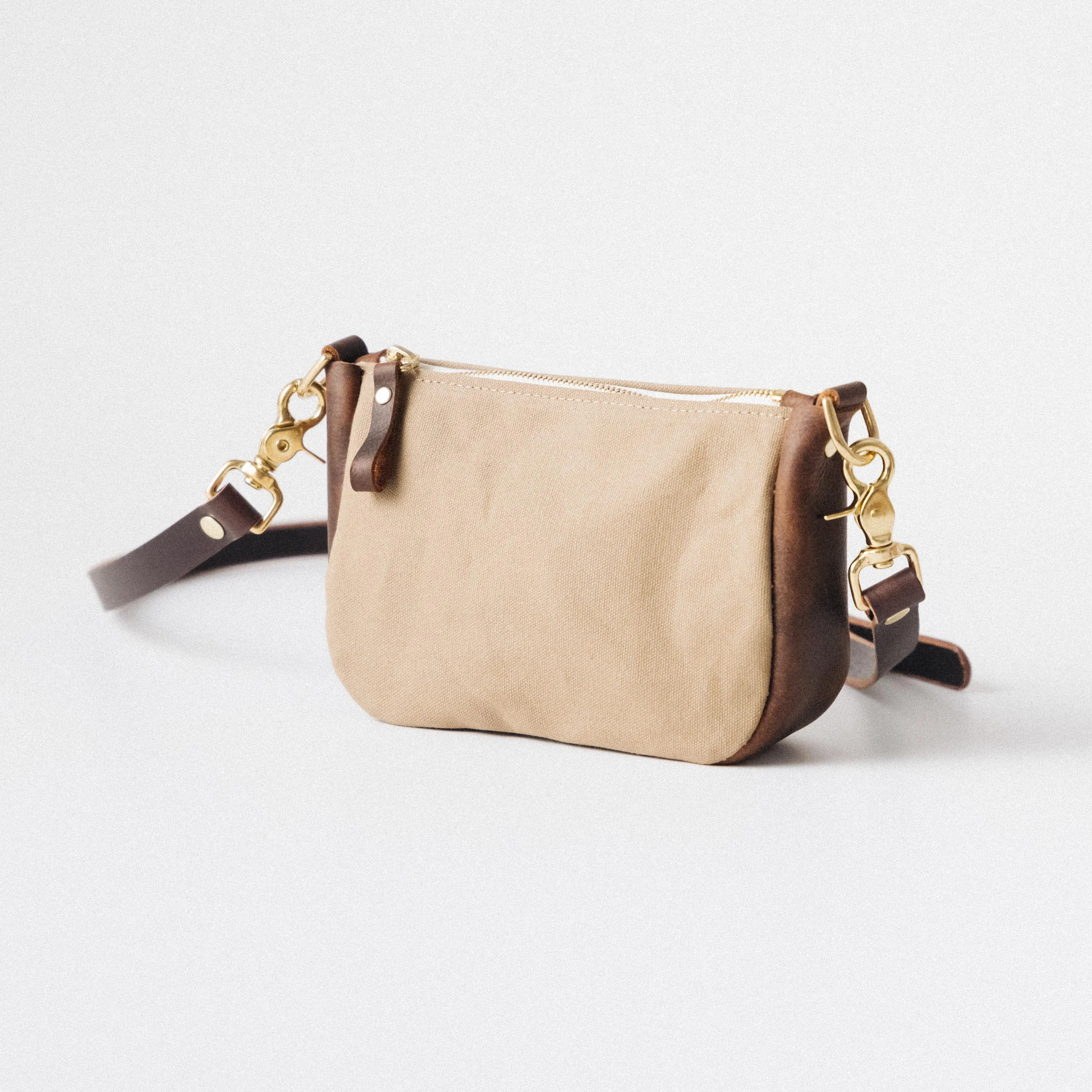 Field Tan Canvas Mini Crossbody Bag