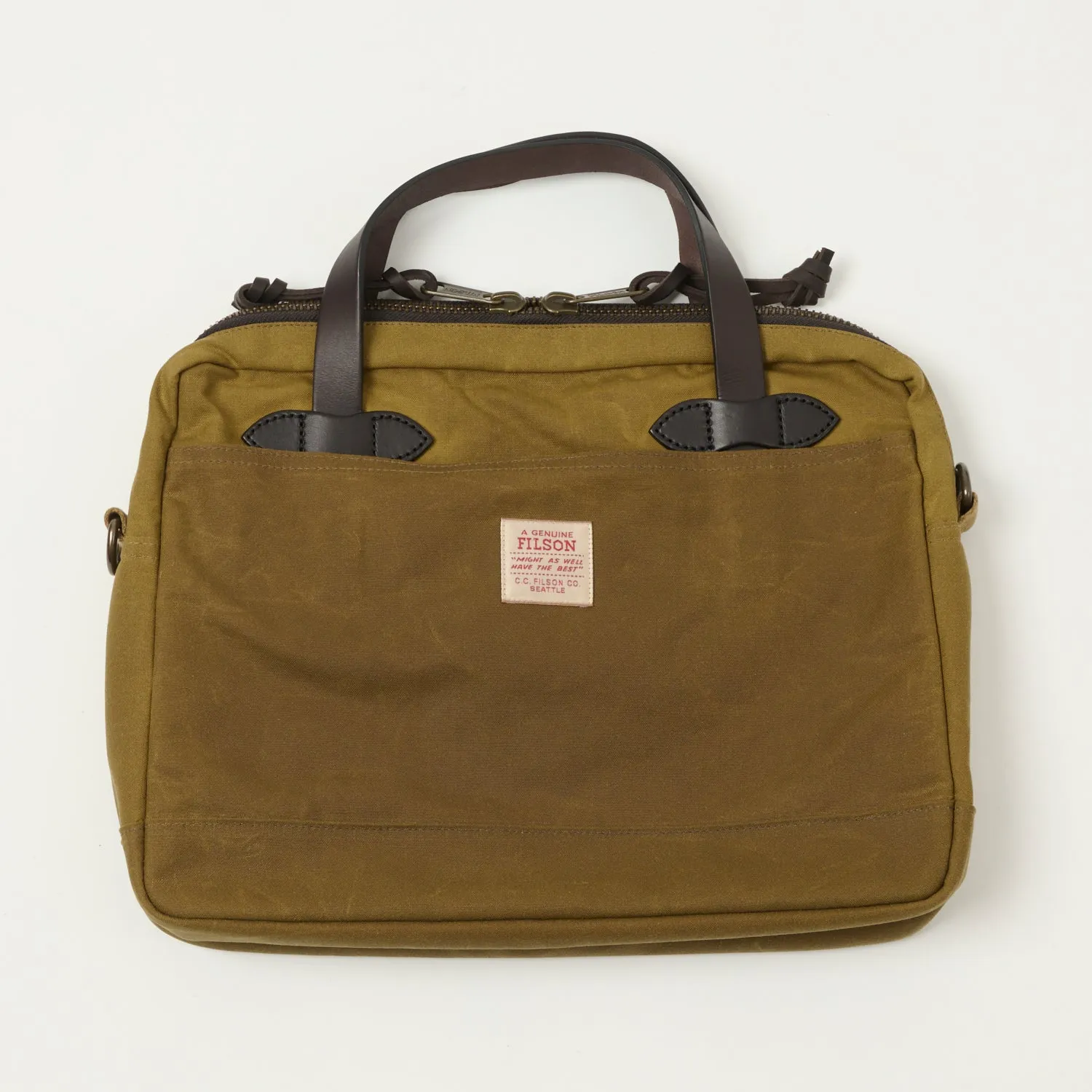 Filson Tin Cloth Compact Briefcase - Dark Tan