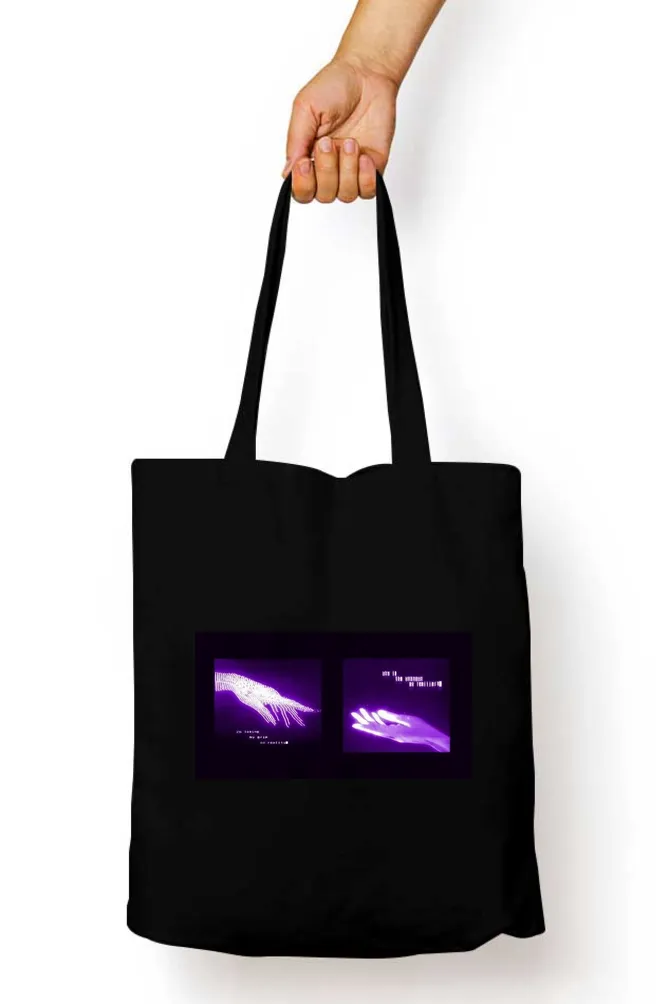 Glow Hands Abstract Tote Bag