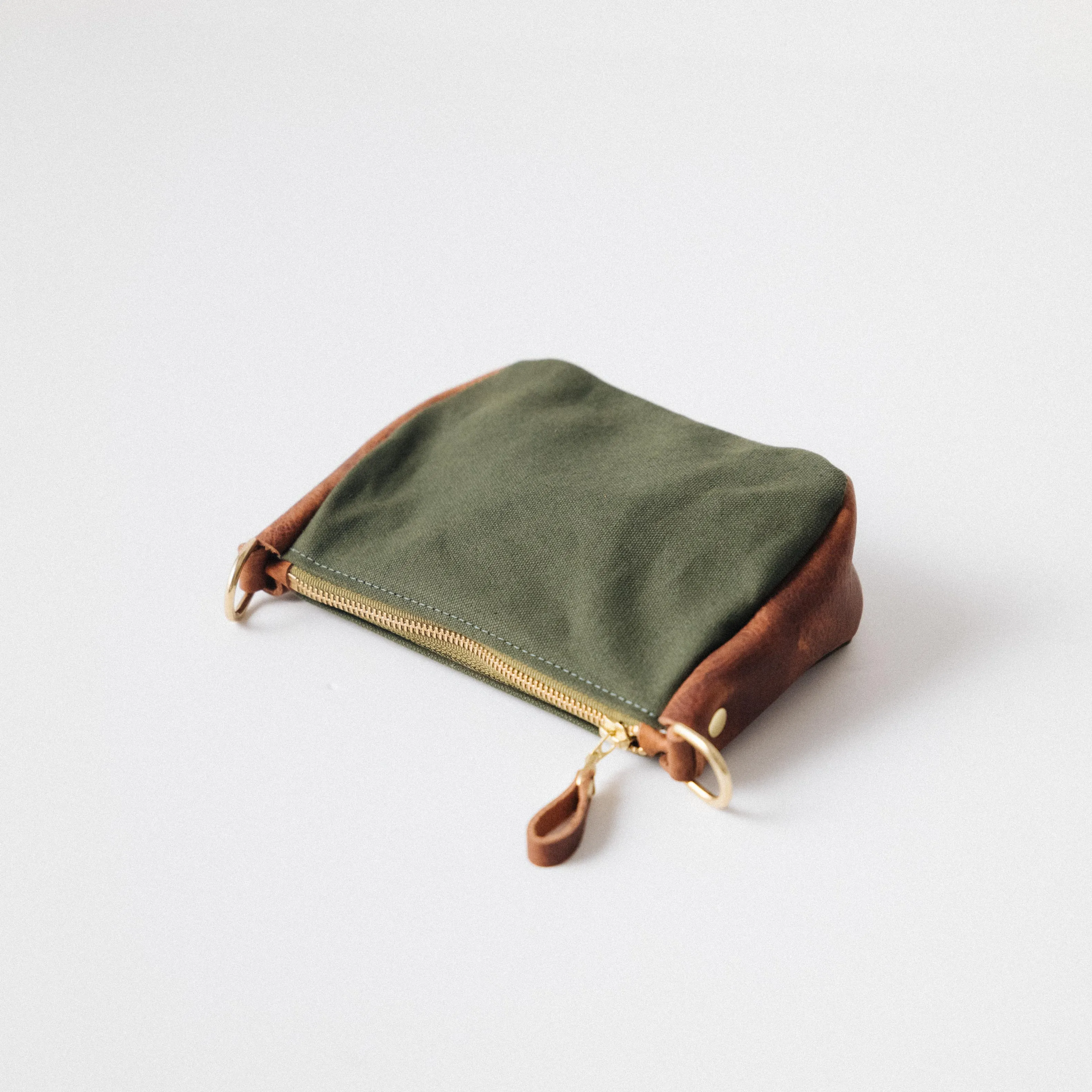 Green Canvas Mini Crossbody Bag