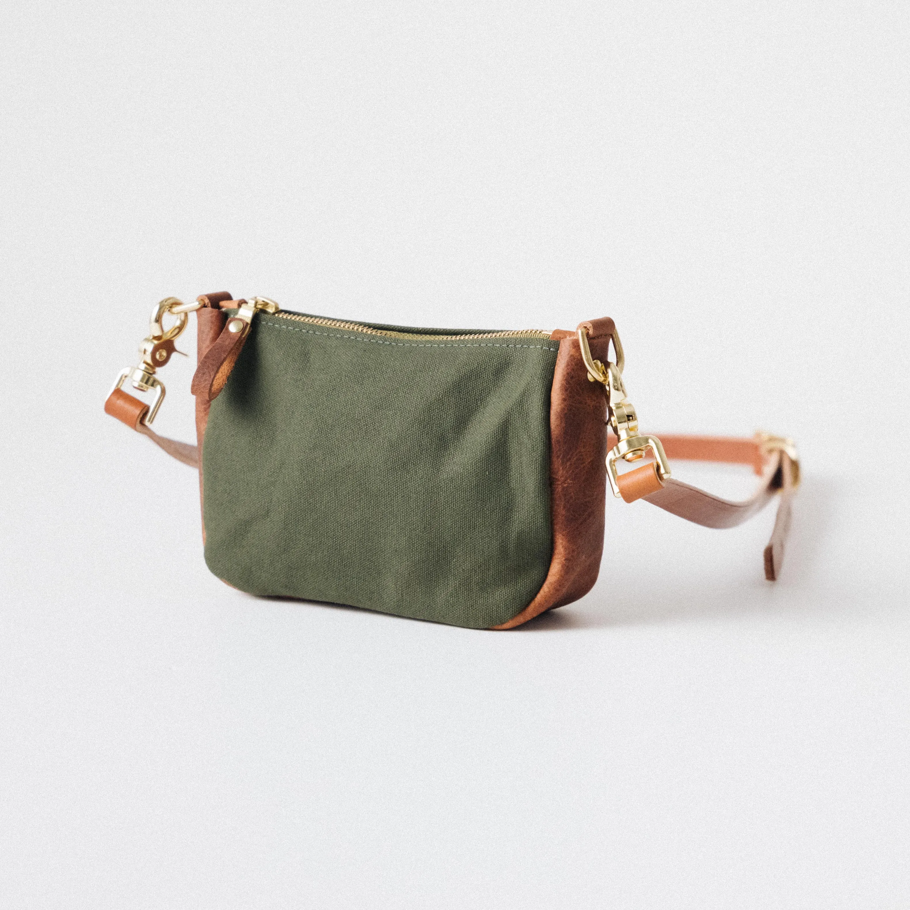 Green Canvas Mini Crossbody Bag