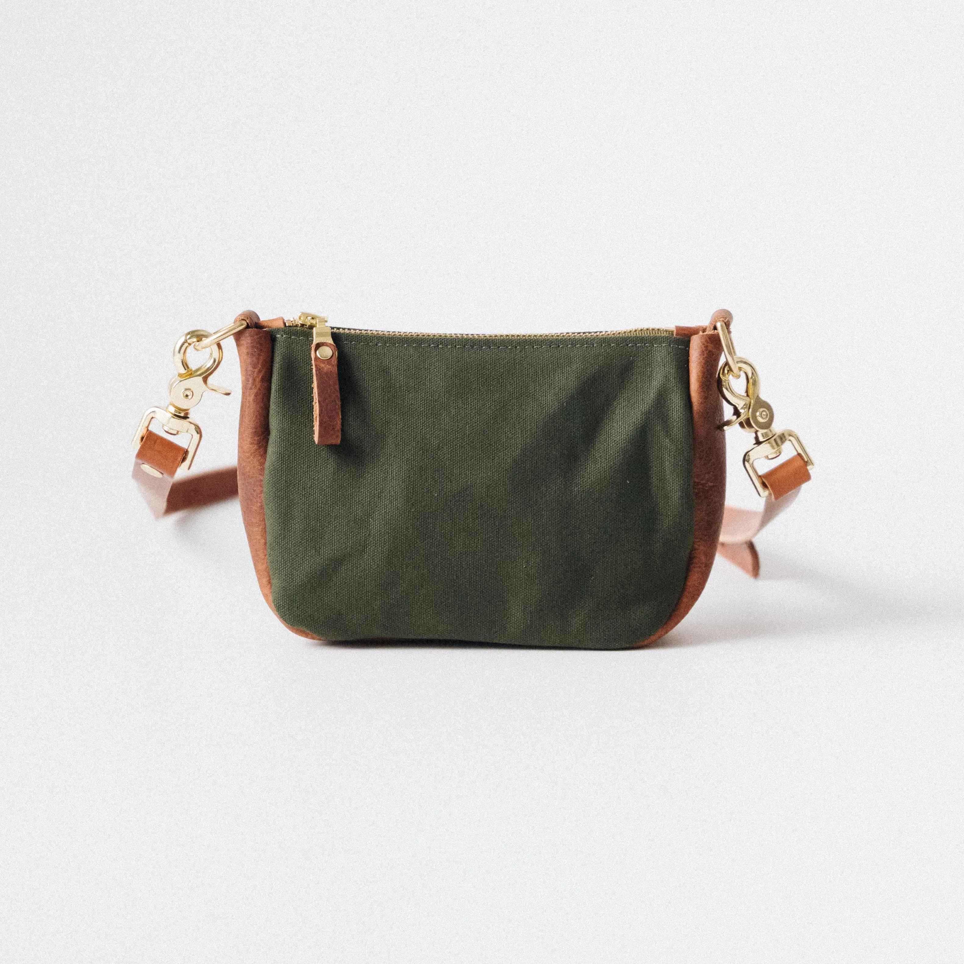 Green Canvas Mini Crossbody Bag