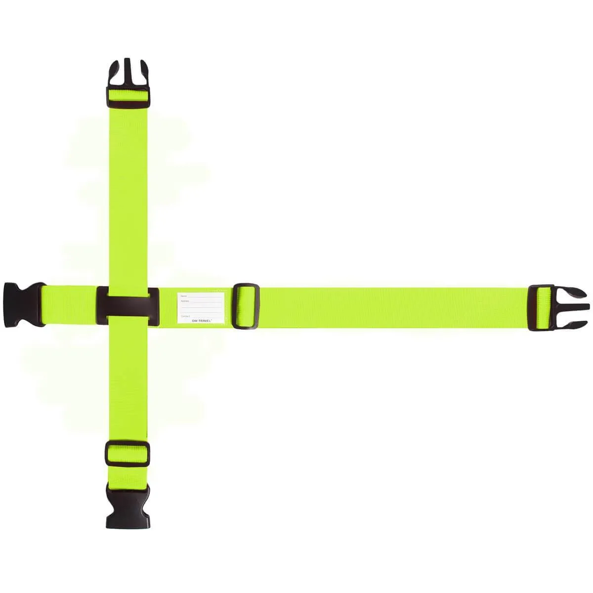 Green luggage cross strap suitcase belts with baggage label case tag