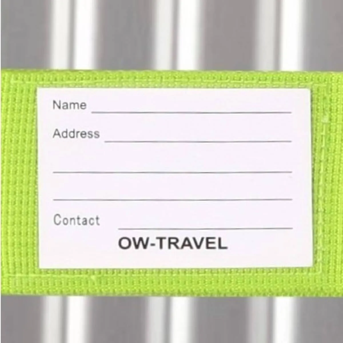 Green luggage strap suitcase belts with personalised baggage label tag