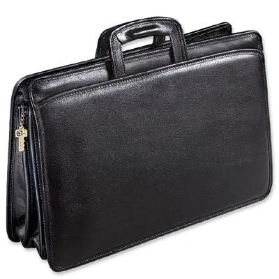 Jack Georges University Collection 2299 Triple gusset top zip tri-pocket portfolio Briefcase