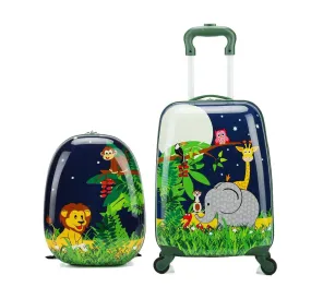 Kids Travel Backpack 12" with Carry on Rolling Spinner Wheels Suitcase 16’’ Set