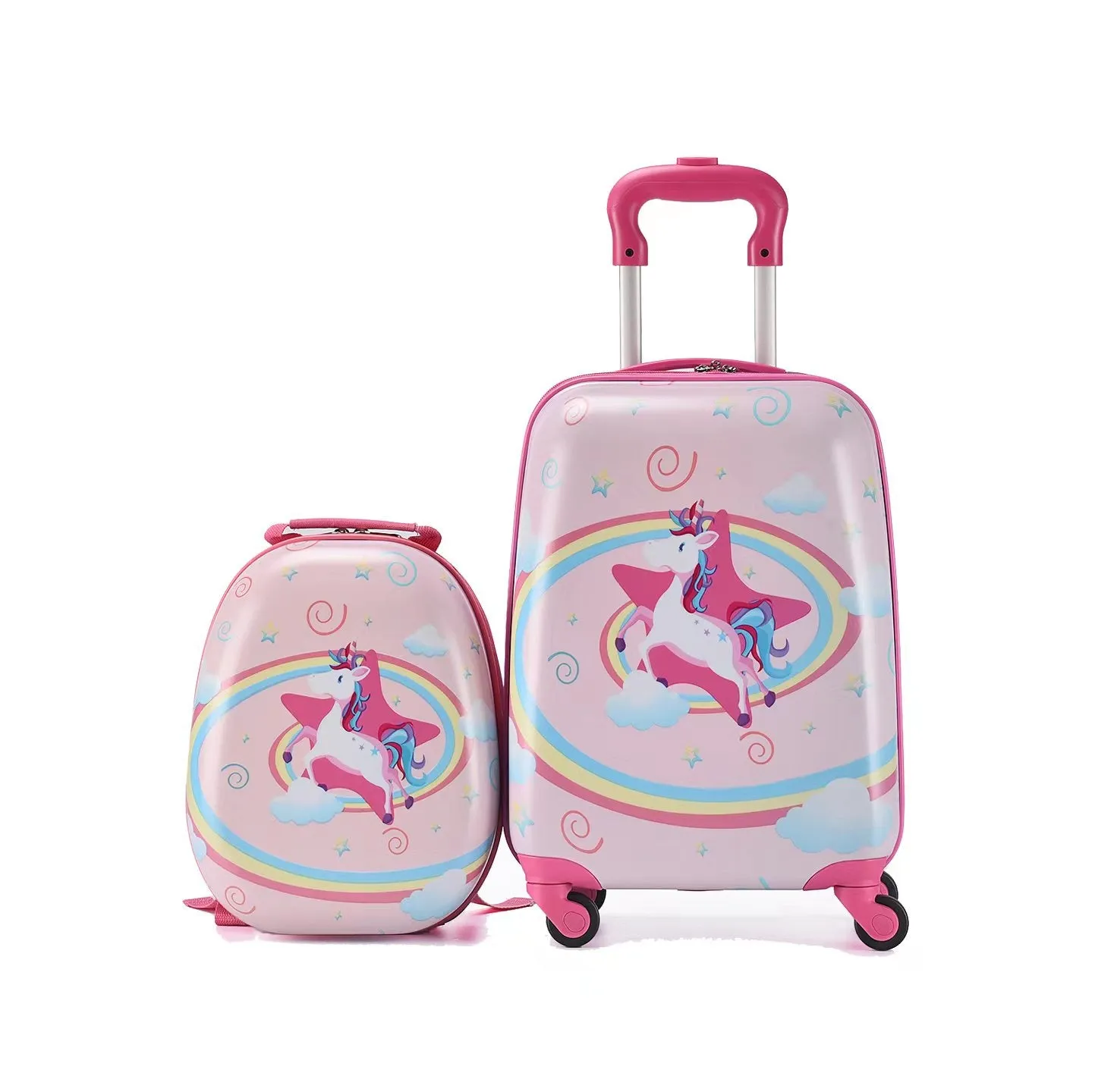 Kids Travel Backpack 12" with Carry on Rolling Spinner Wheels Suitcase 16’’ Set