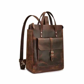 Leather Top-handle Backpack