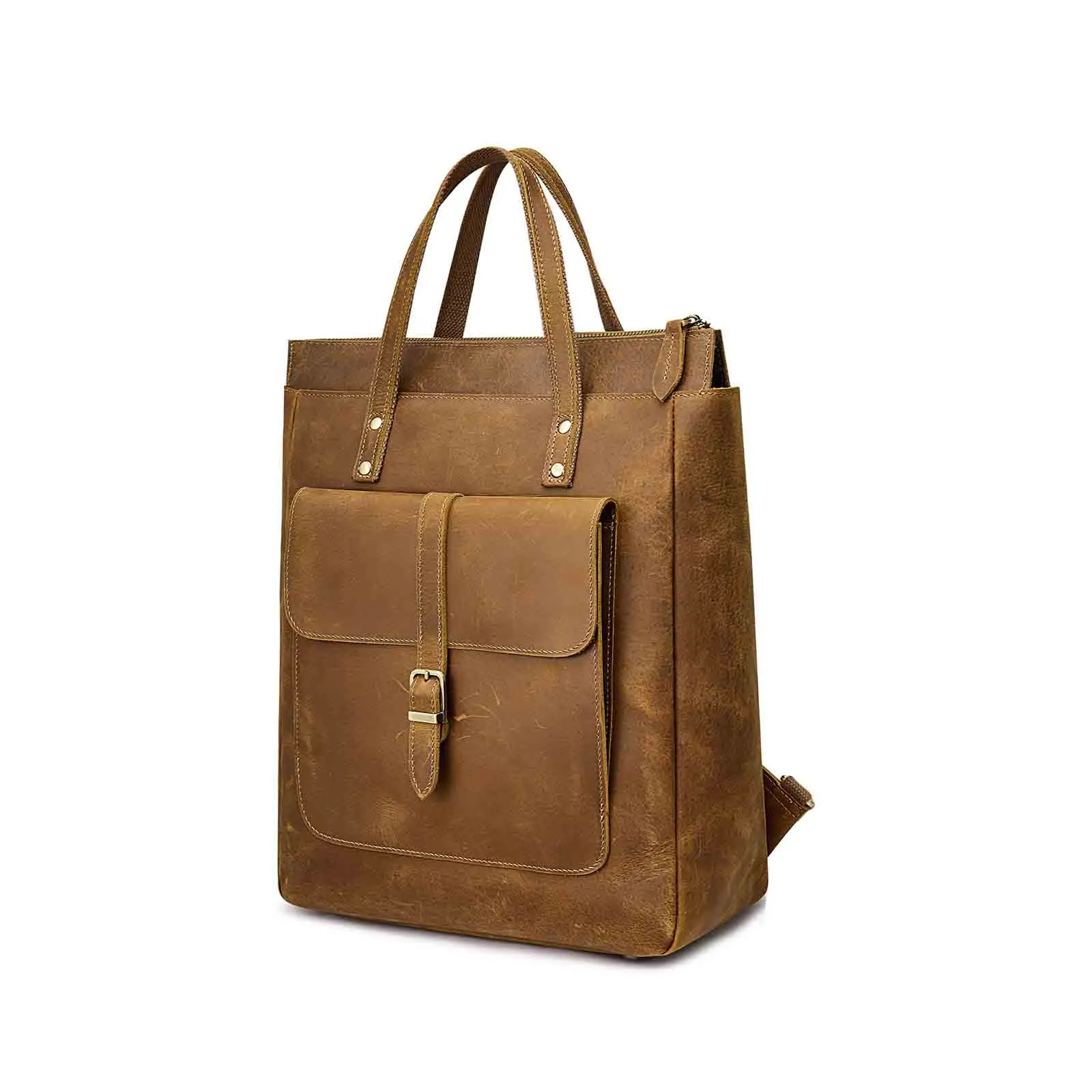 Leather Top-handle Backpack