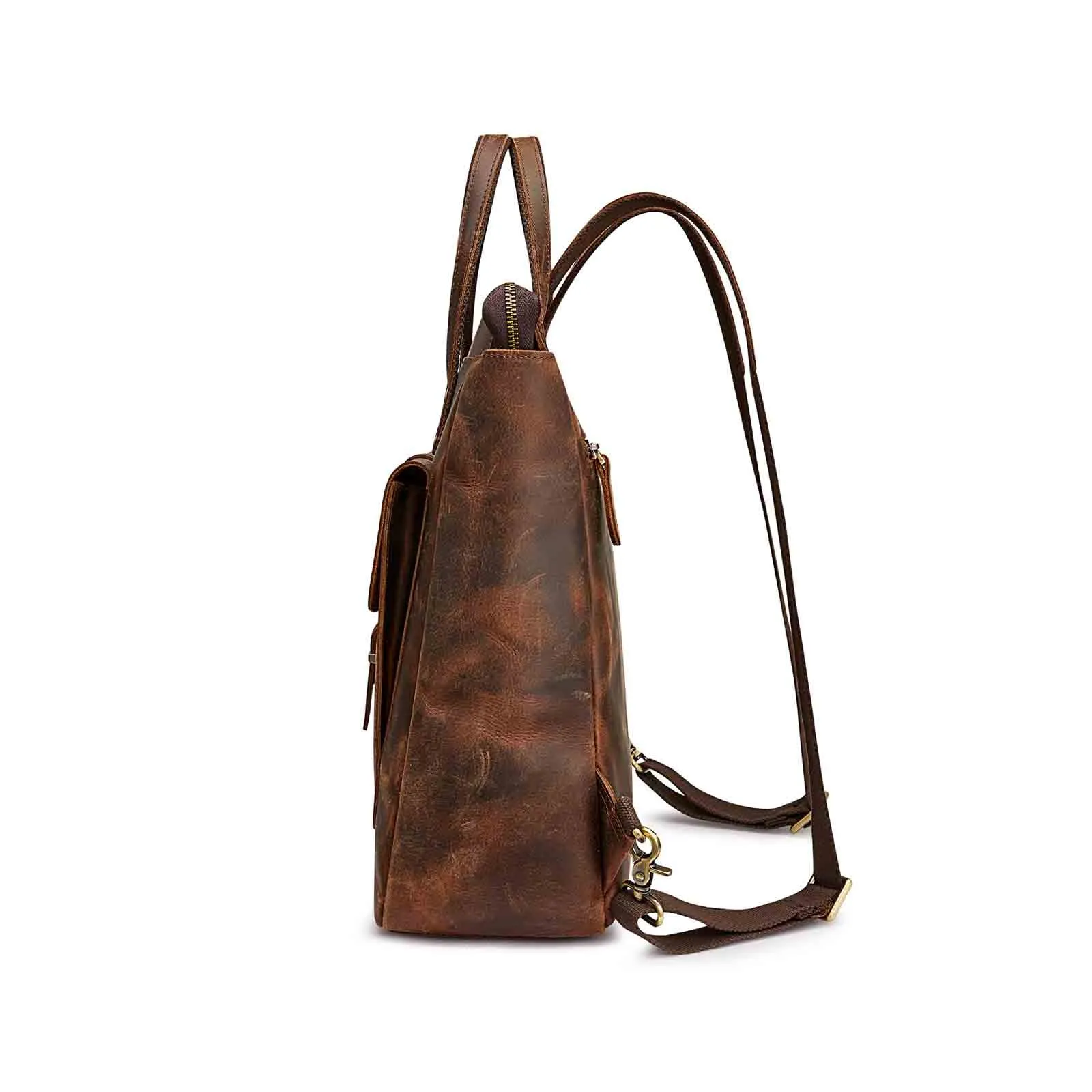 Leather Top-handle Backpack