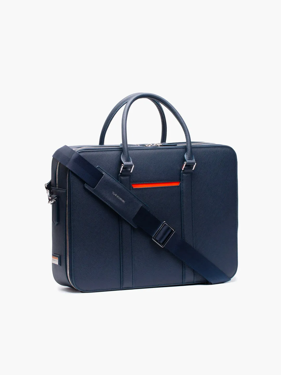 Manhattan Double-Zip Leather Briefcase