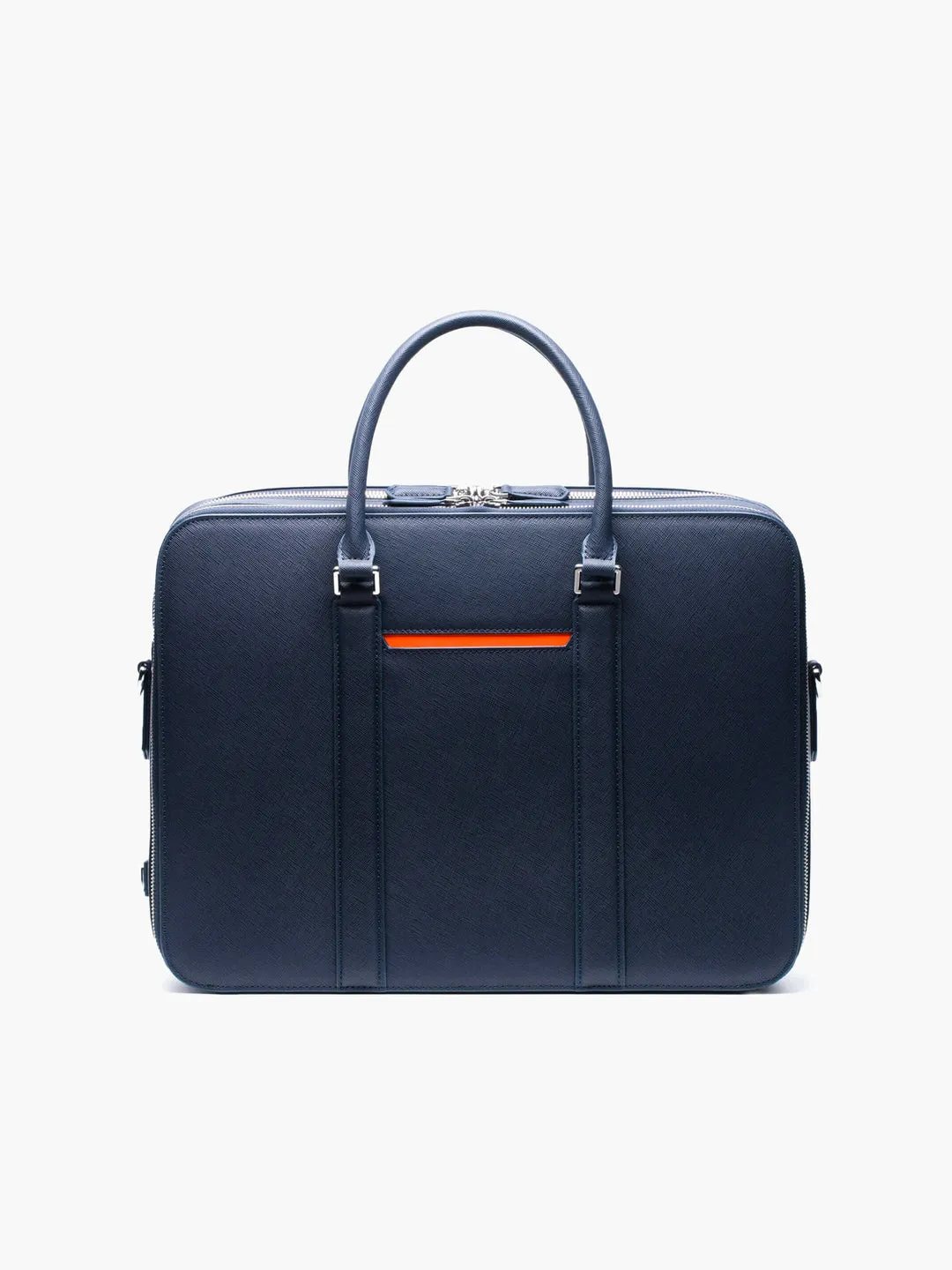 Manhattan Double-Zip Leather Briefcase