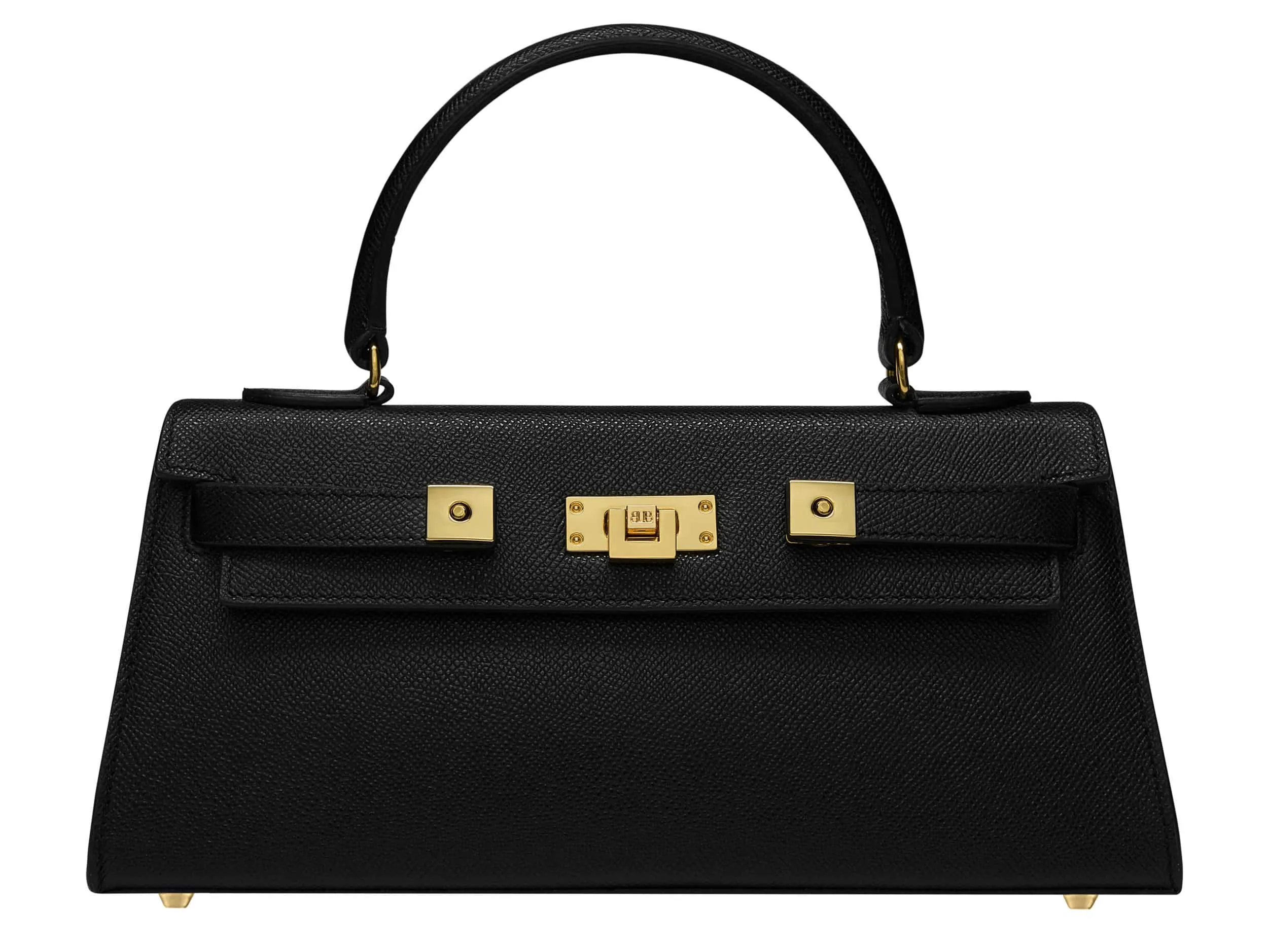 Maya East West Dolomite Pebble Print Calf Leather Handbag - Black/Gold