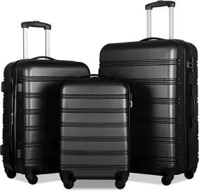 Merax Expandable Luggage TSA Locks, 3 Piece Lightweight Spinner Suitcase Set