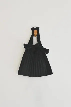 Mini Pleated Tote Bag - Black