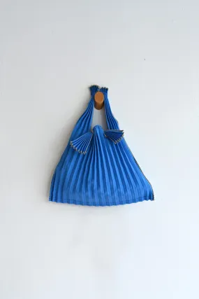 Mini Pleated Tote Bag - Blue