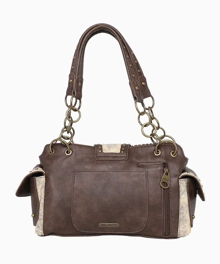 Montana West Cut-out Western Floral Buckle Satchel