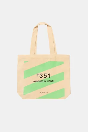 NEON GREEN STRIPES TOTE-BAG