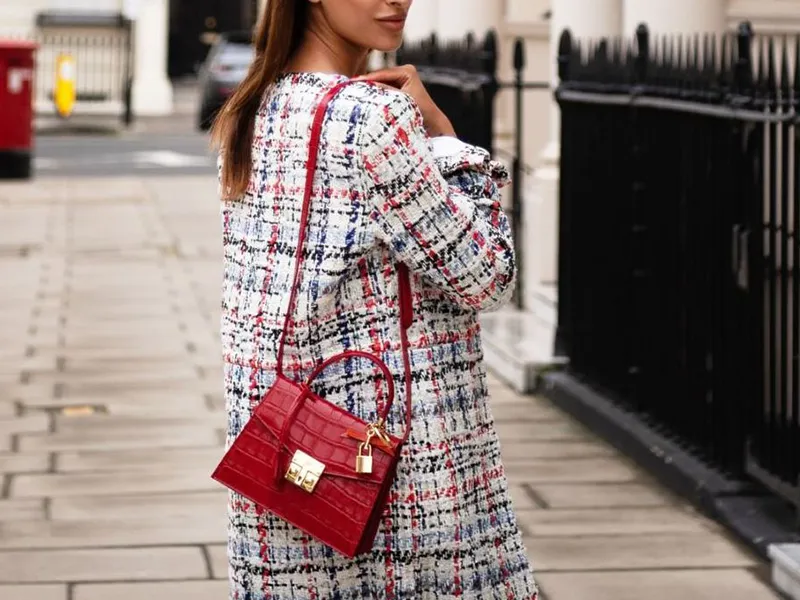 Odette Mini Orinoco 'Croc' Print Calf Leather Handbag - Red