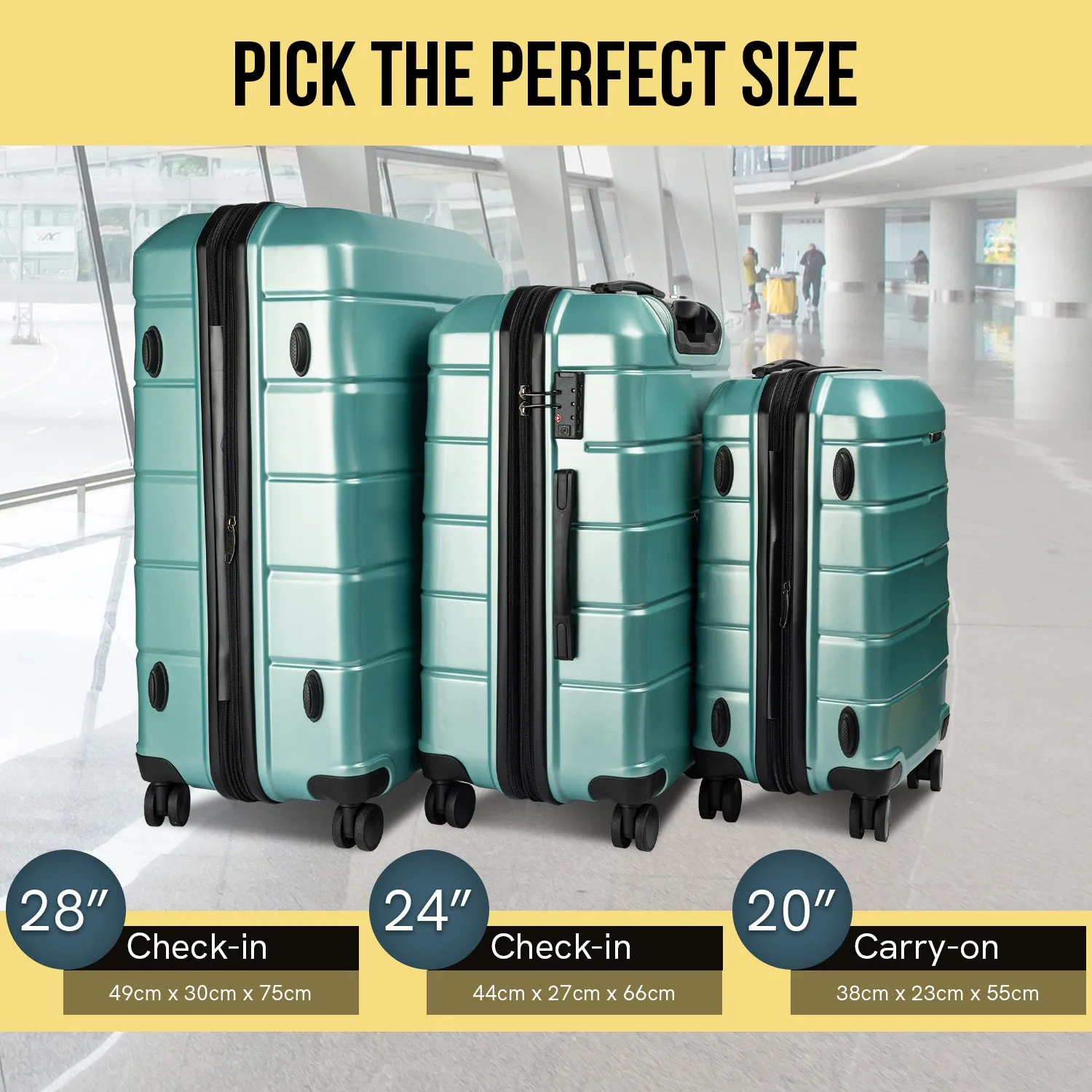 Olympus Artemis 28in Hard Shell Suitcase  ABS PC - Electric Teal