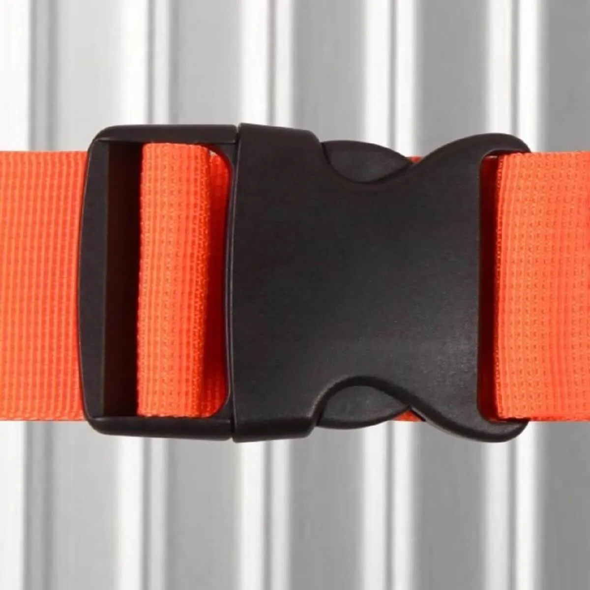 Orange luggage strap suitcase belts with personalised baggage label