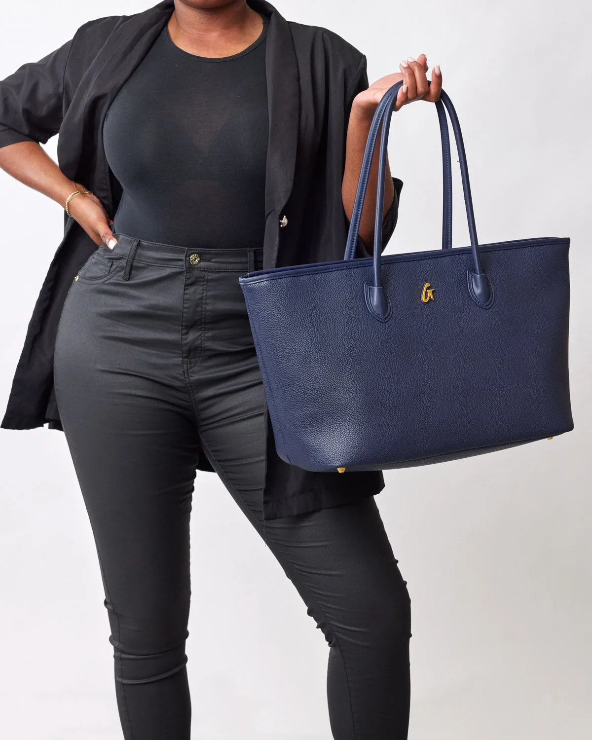 PEBBLE TOTE BAG NAVY