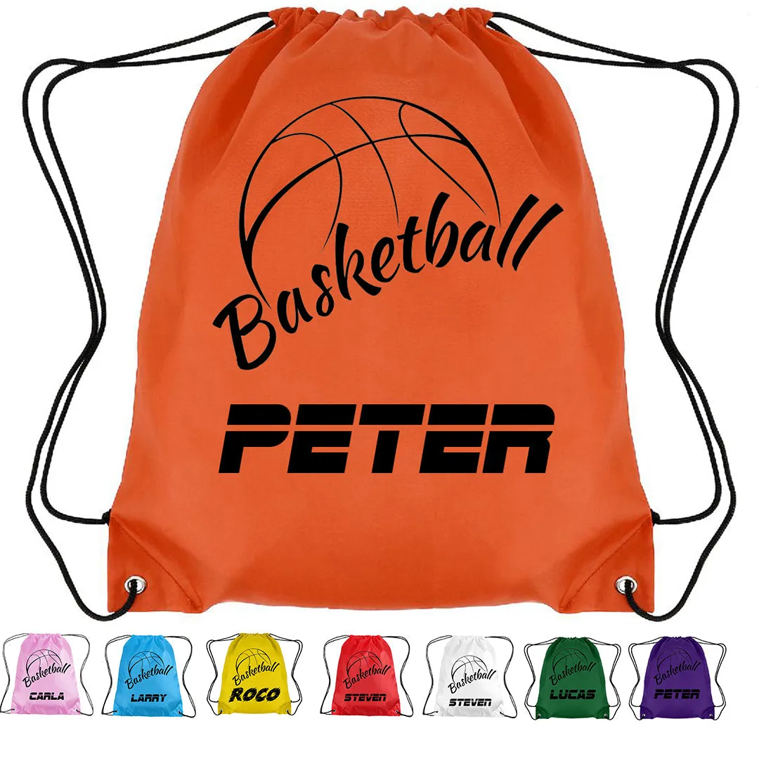 Personalised Basketball Drawstring Bag