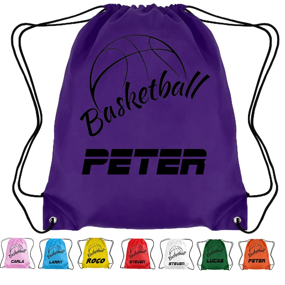 Personalised Basketball Drawstring Bag