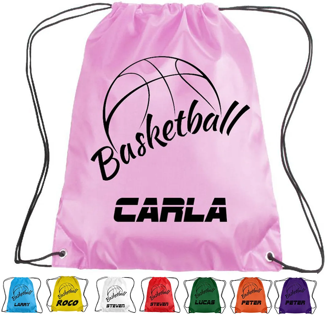 Personalised Basketball Drawstring Bag