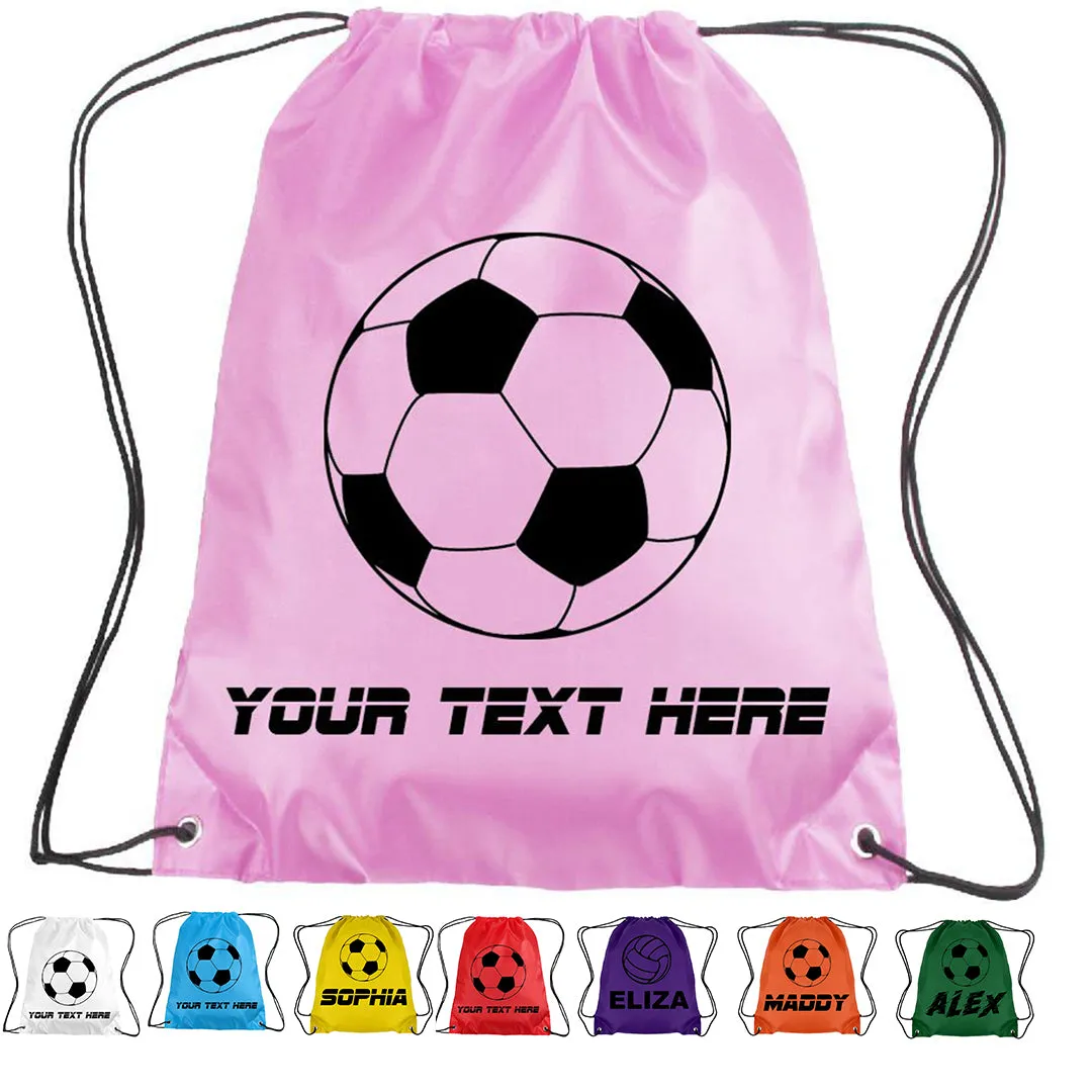 Personalised Soccer Drawstring Bag