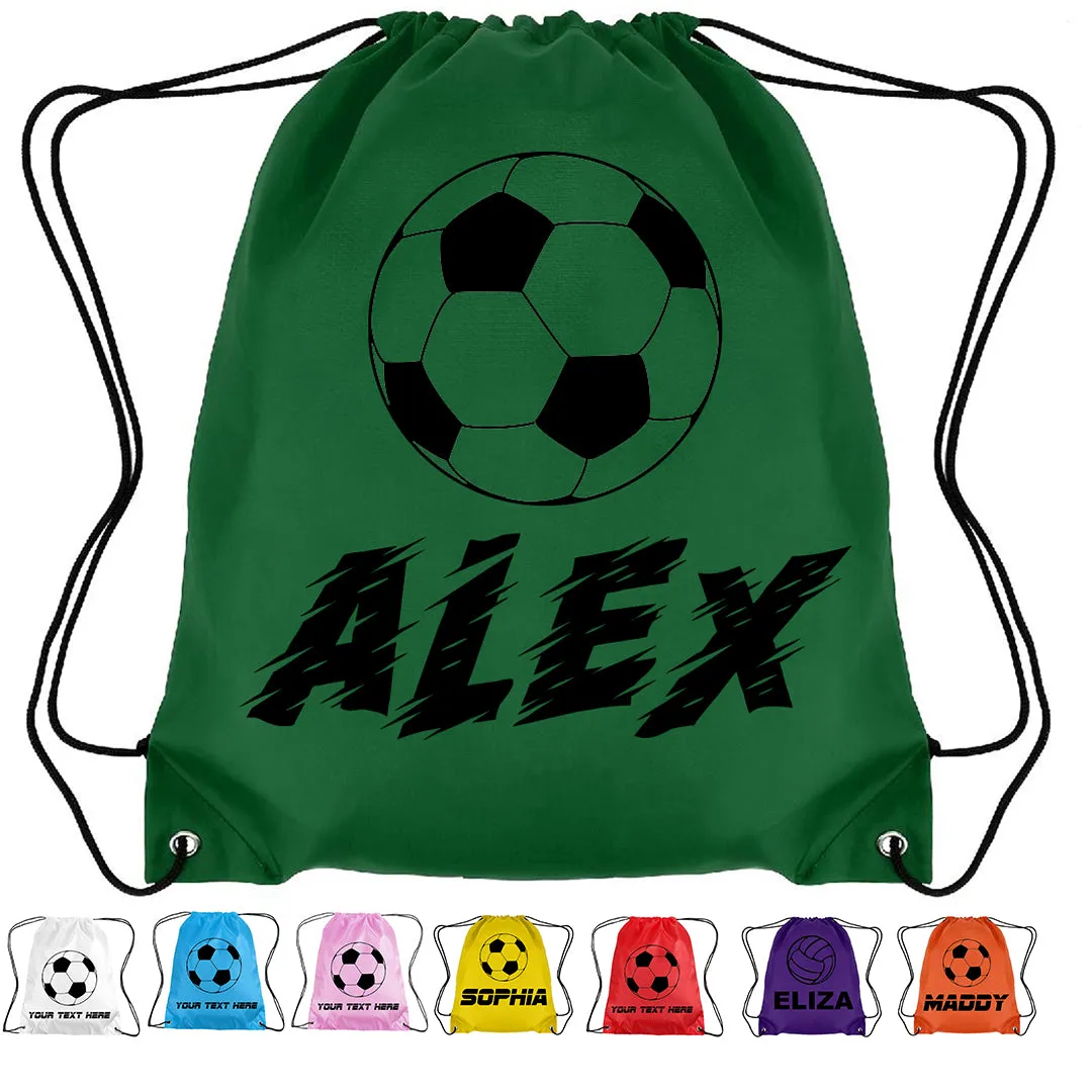 Personalised Soccer Drawstring Bag