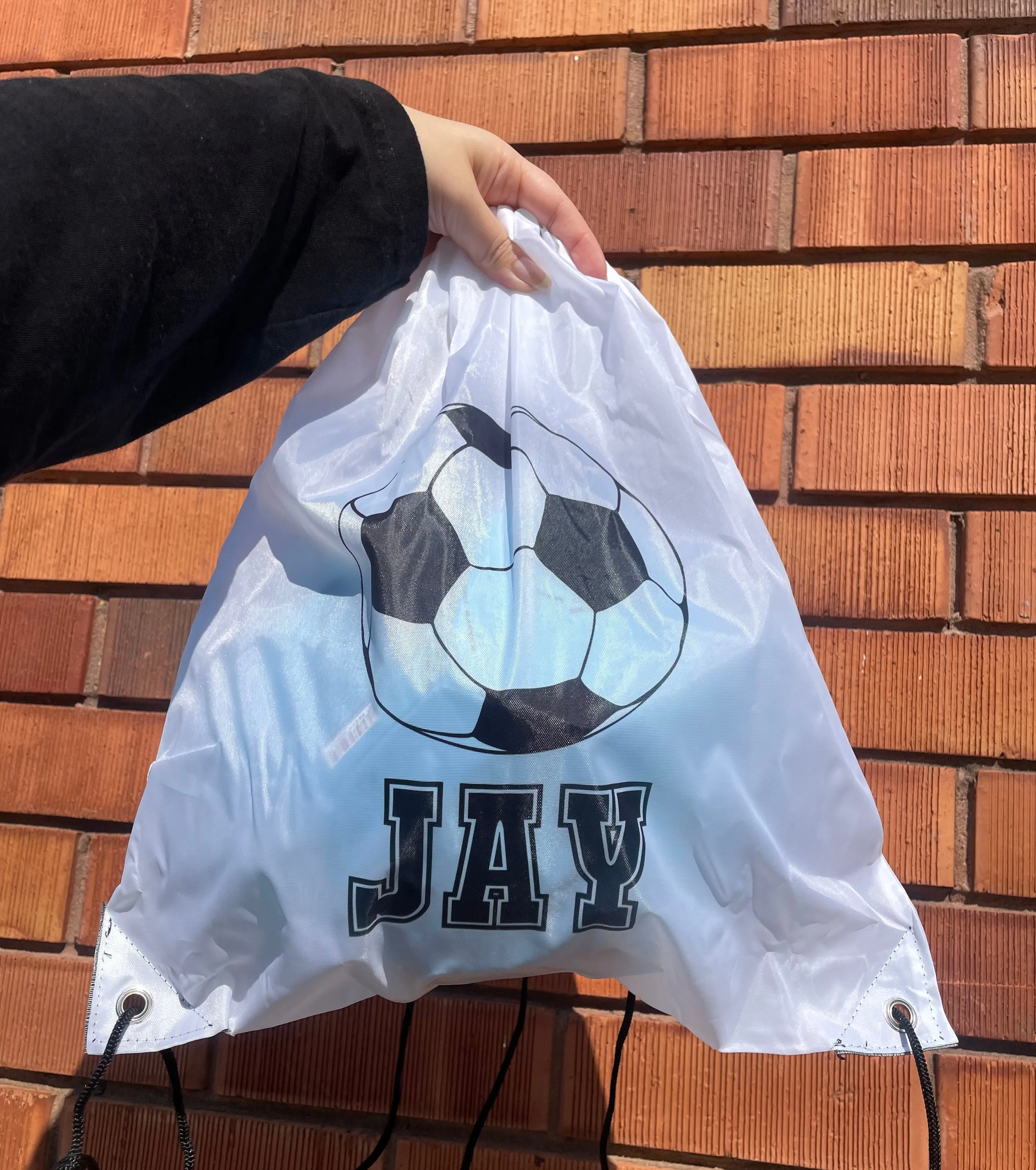 Personalised Soccer Drawstring Bag