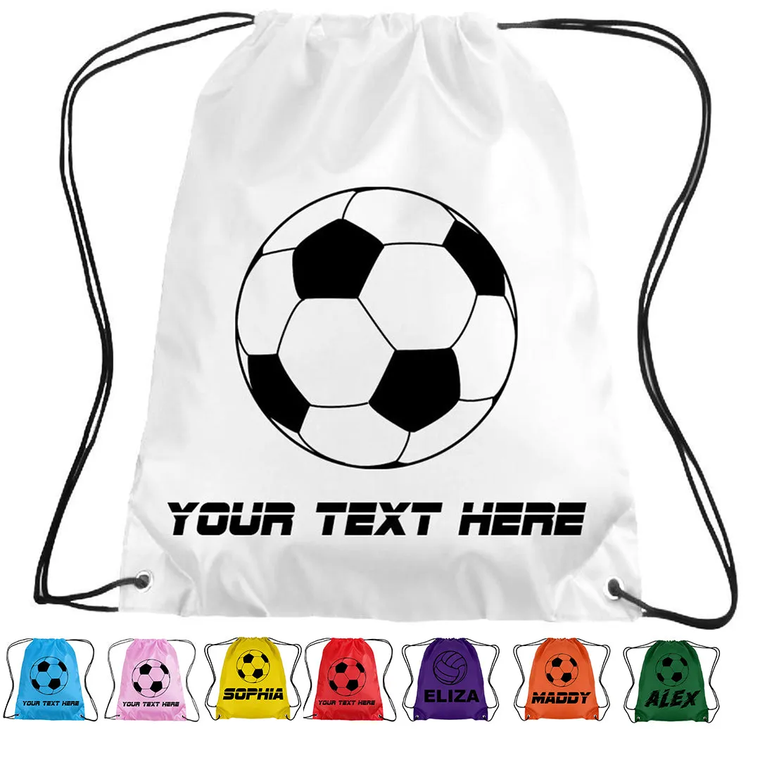 Personalised Soccer Drawstring Bag