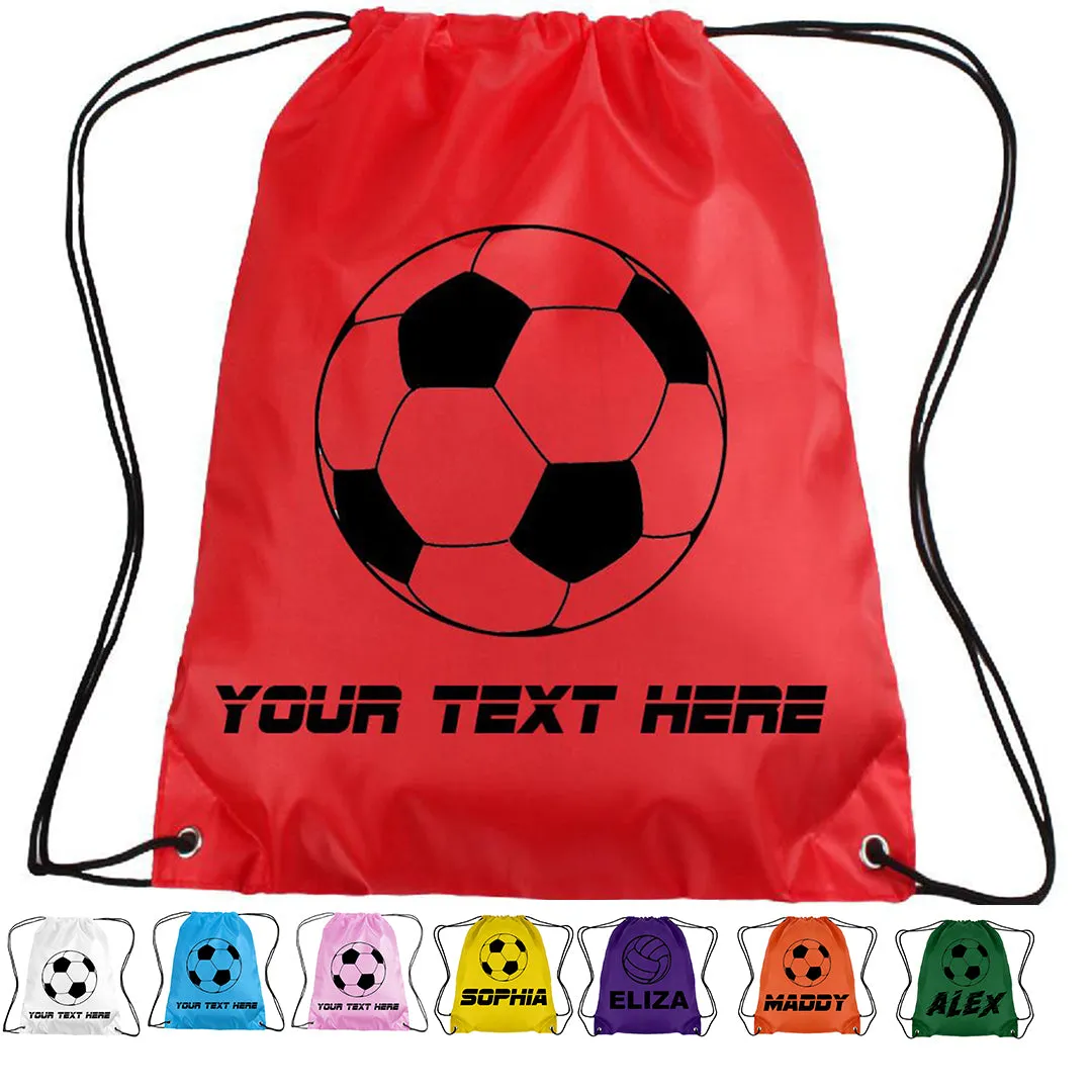 Personalised Soccer Drawstring Bag