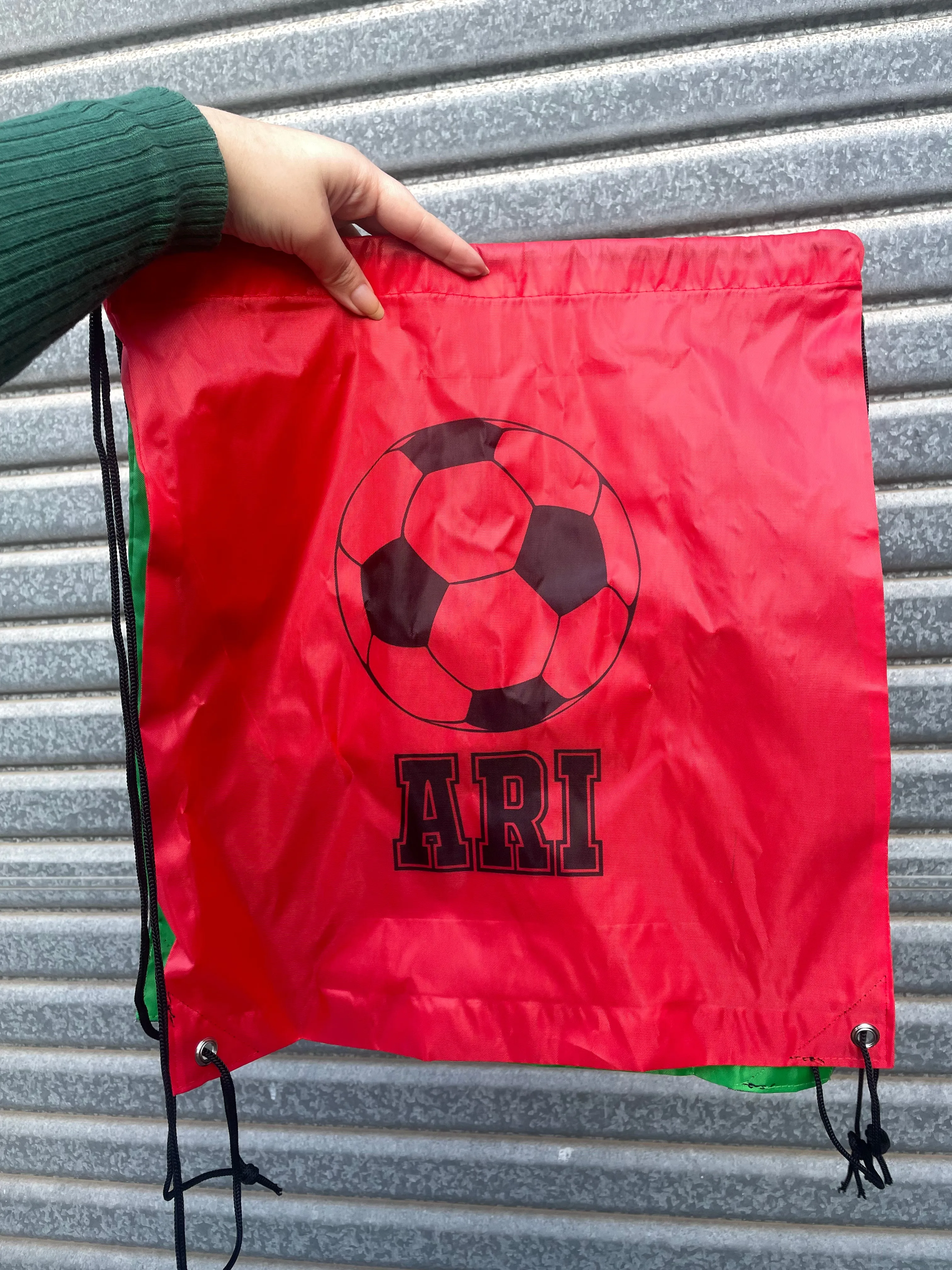 Personalised Soccer Drawstring Bag