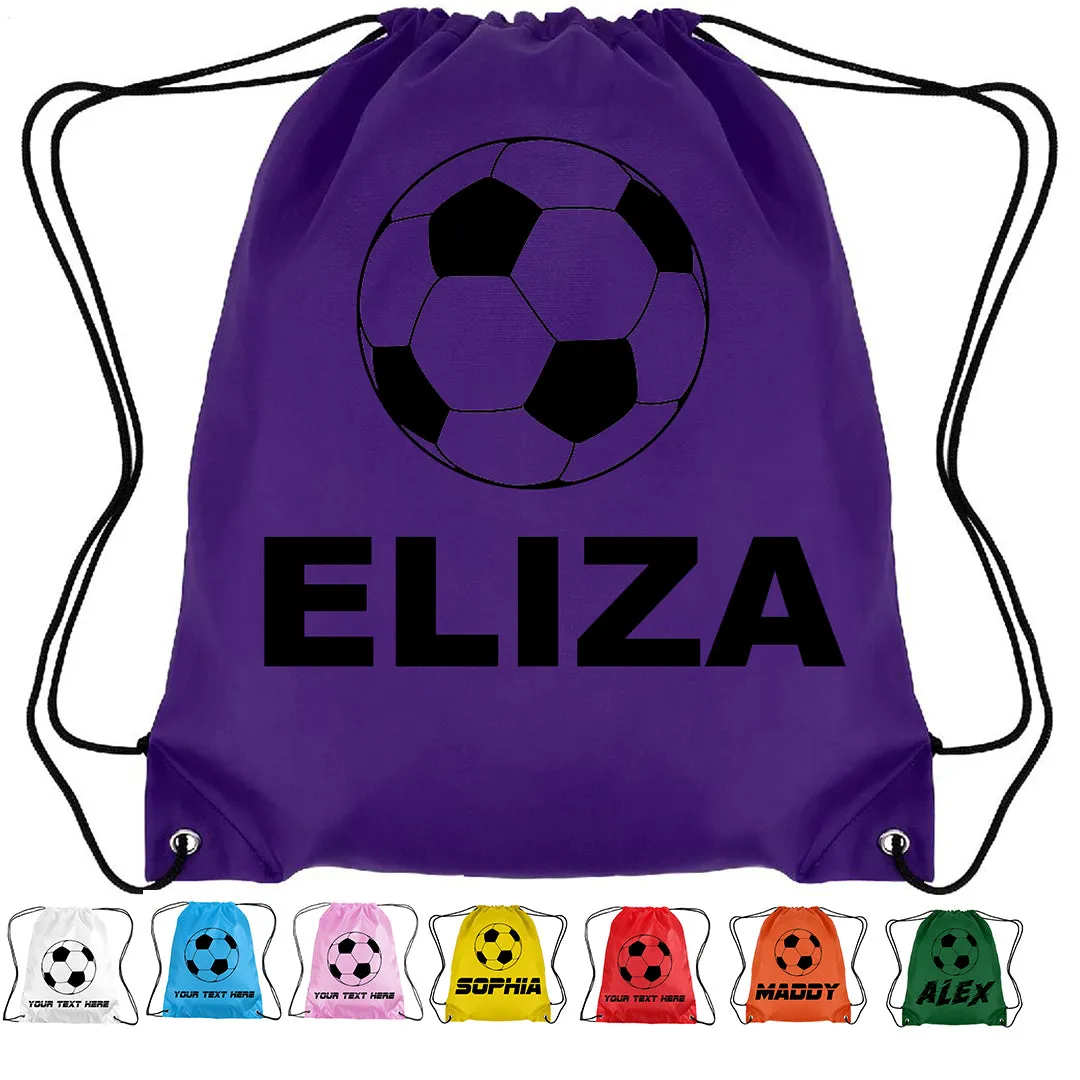 Personalised Soccer Drawstring Bag