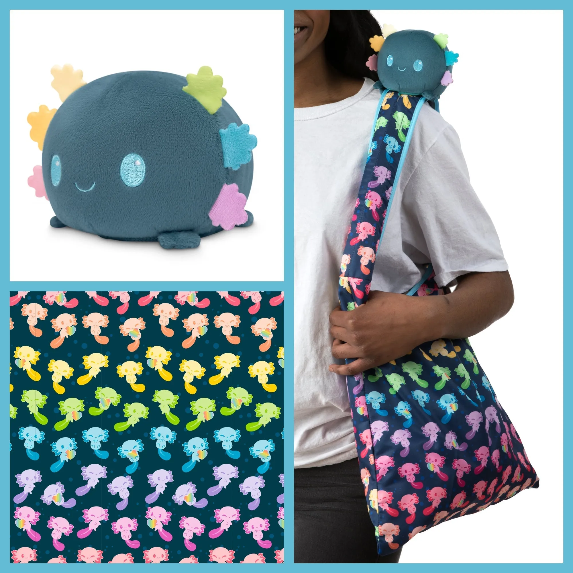 Plushiverse Rainbow Axolotl Plushie Tote Bag