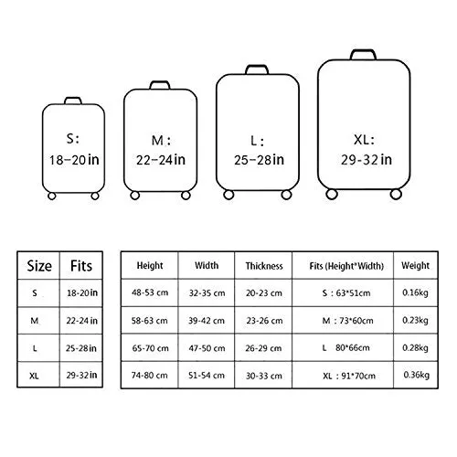 "Dofover" Luggage Cover Protective Polyester Spandex Fashion suitcase Cover with Zipper for