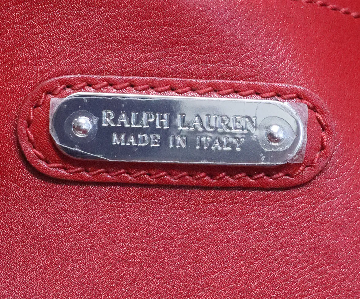 Ralph Lauren Red Leather Satchel