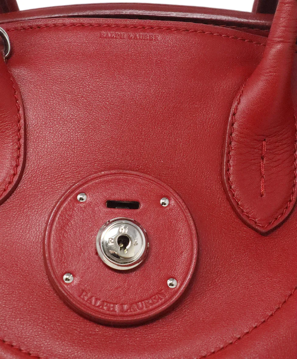 Ralph Lauren Red Leather Satchel