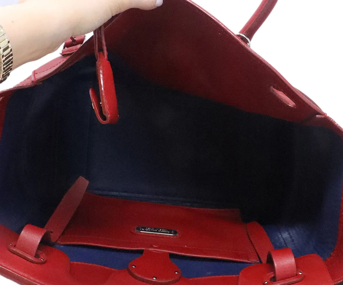 Ralph Lauren Red Leather Satchel