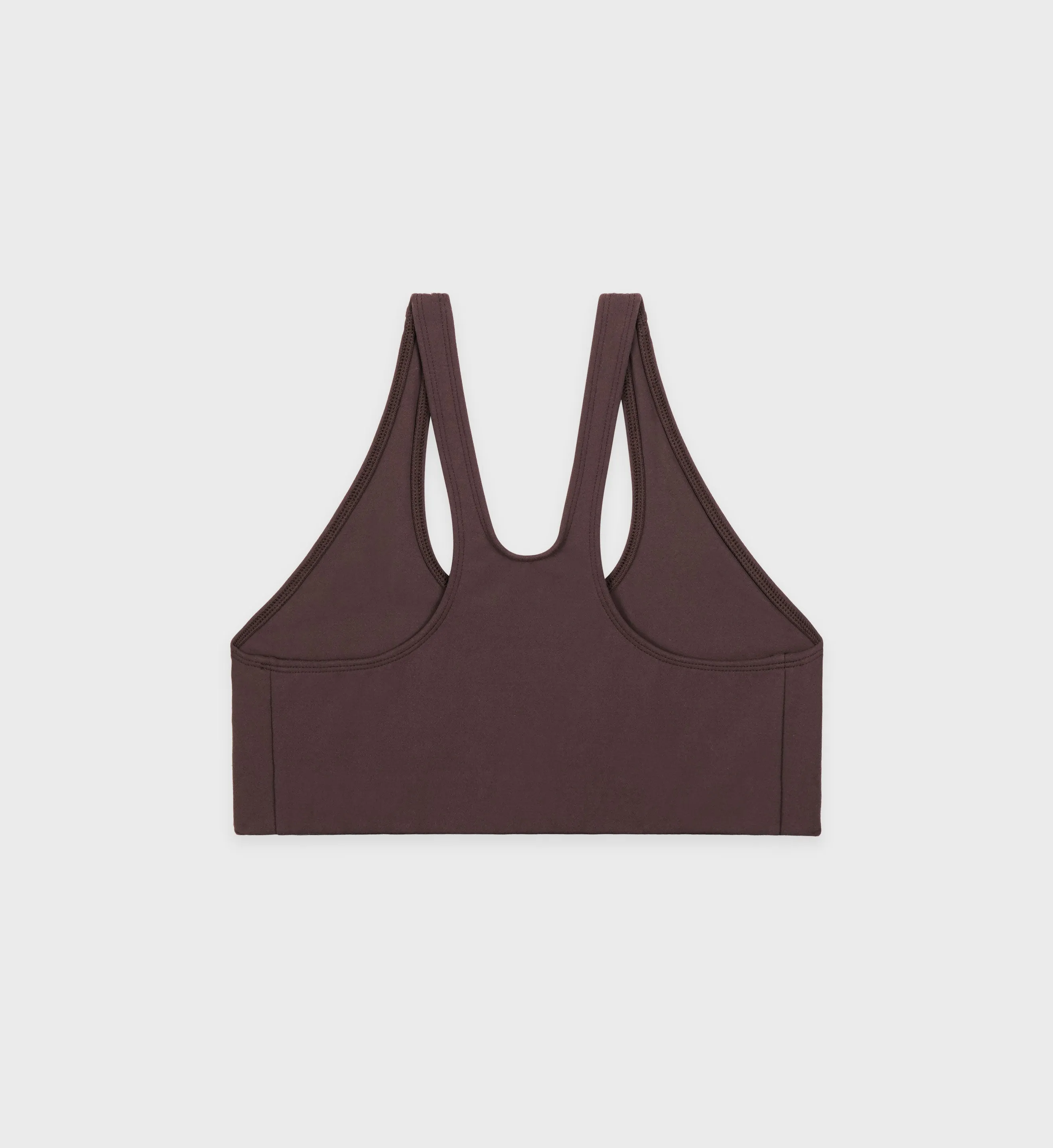 Runner Script Sports Bra - Chocolate/White